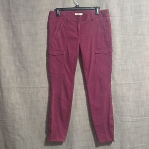 LOFT women's Skinny cargo Jeans Burgundy s…
